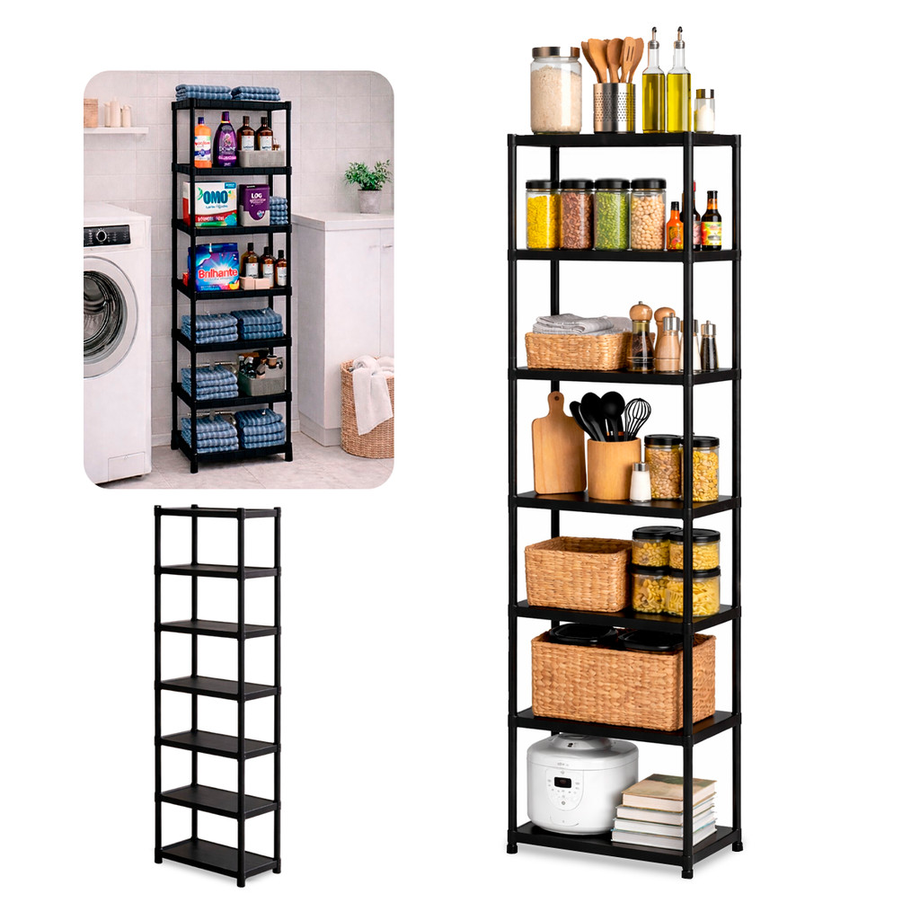 Estante Prateleira Modular Multiuso 7 Andares Organizadora de Plástico Desmontavel Varios Tamanhos