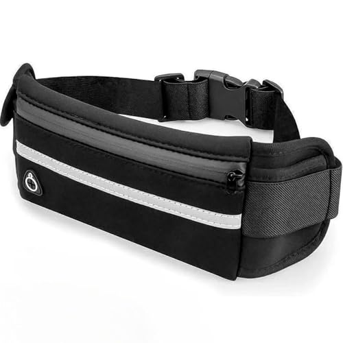 Pochete Esportiva Slim Impermeável Premium | Fitness para Corrida, Caminhada e Academia | Porta Celular Unissex Ajustável (Preto)