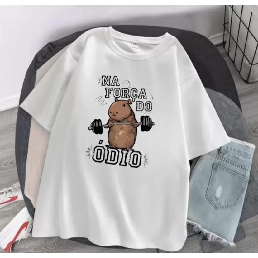 Blusa Camiseta Na Força do Ódio Capirava 100% Algodão Academia Treino Moda Feminina