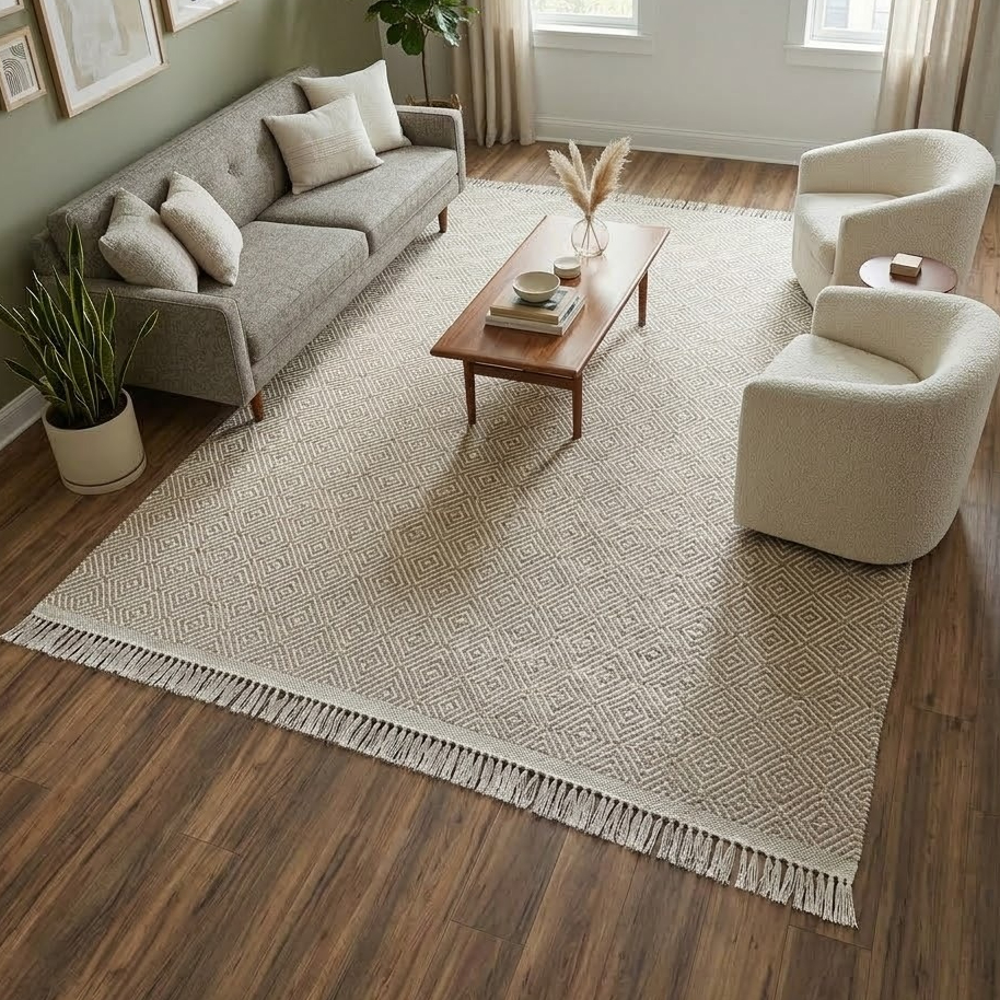 Tapete 100% Algodão 1,40x2,00 Sala Quarto Escritório Grosso