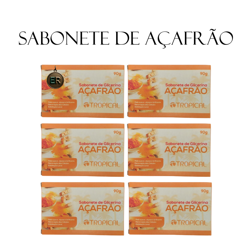 Sabonete em Barra de Açafrão/Cúrcuma Antioxidante Tropical Cosmeticos Kit com várias unidades