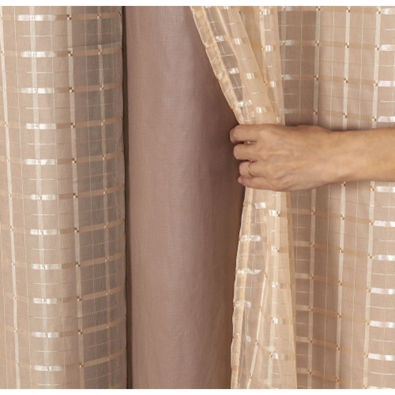 Cortina Blackout PVC Voil Xadrez 1,40 × 1,70 / 2,00 X 1,40