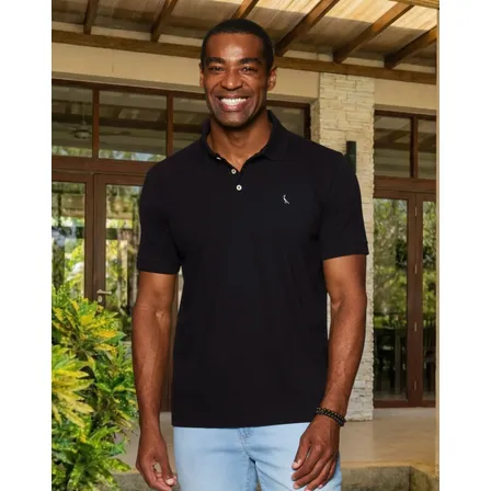 Camisa Polo Piquet Rico Reserva Preto Lisa M