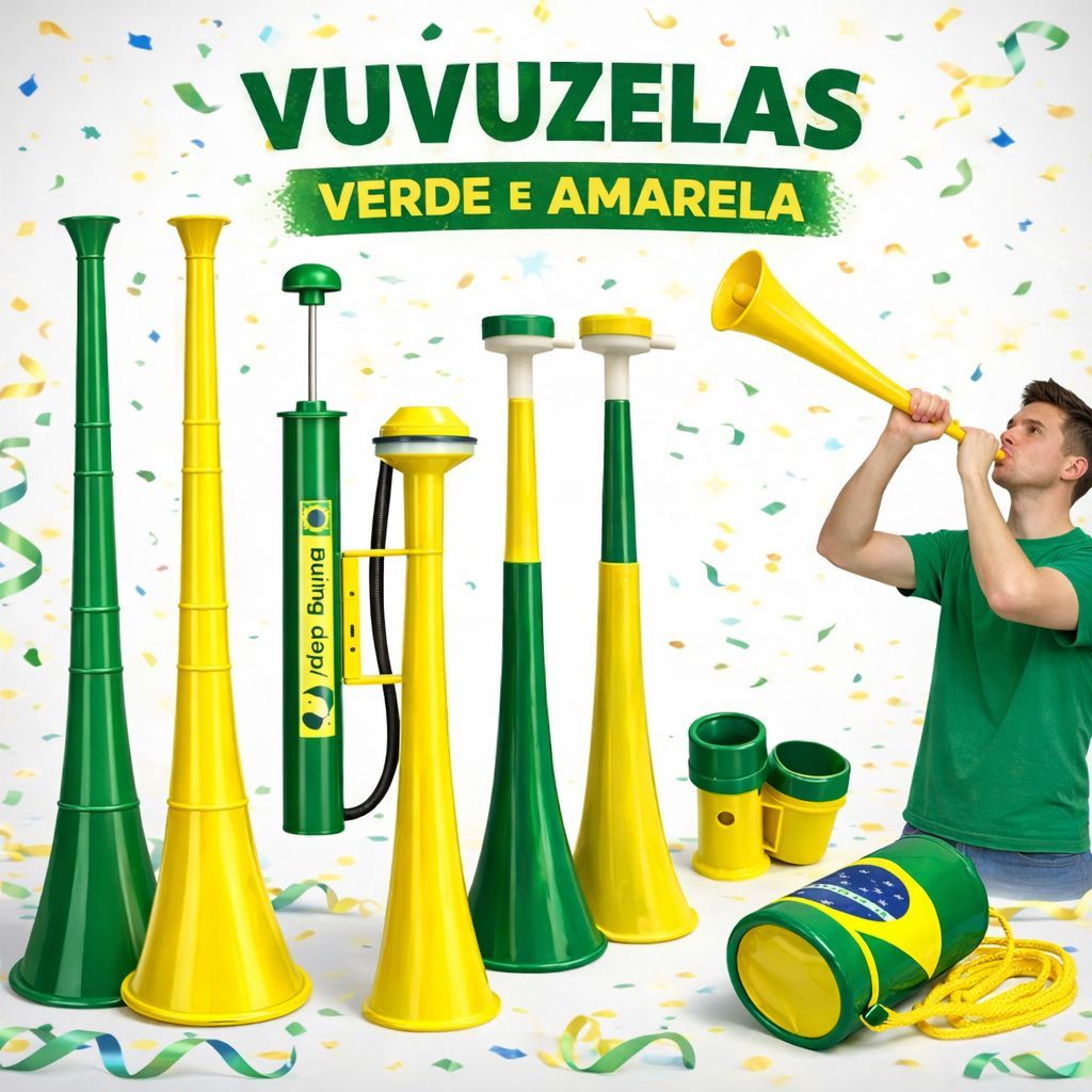 Vuvuzela e Buzina para Torcida – Corneta de Torcedor para Jogos, Festas e Eventos