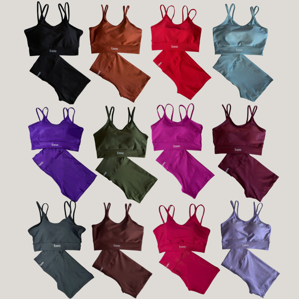 KIT Conjunto Fitness Feminino Short Treino Top Bojo Roupa De Academia