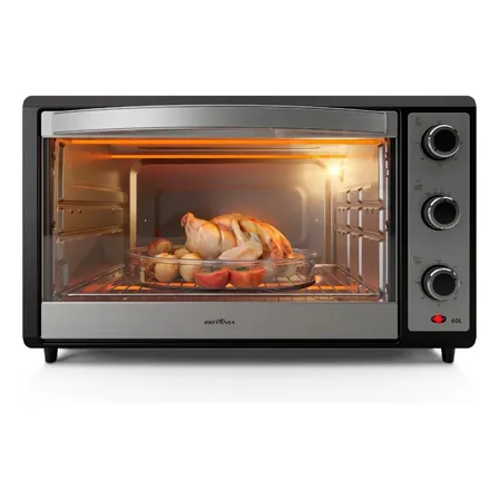 Forno Elétrico 62l De Bancada Britânia 1800w 4 Resistências Timer Bfe62a 127v Prateado