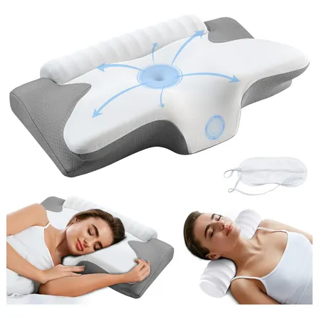 2em1 Travesseiro Ortopedico E Cervical Travesseiro Ajustável Branco