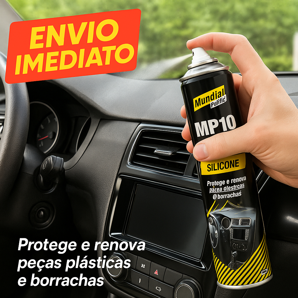 Silicone Automotivo Spray Brilho e Proteção para Painel, Borrachas e Plásticos