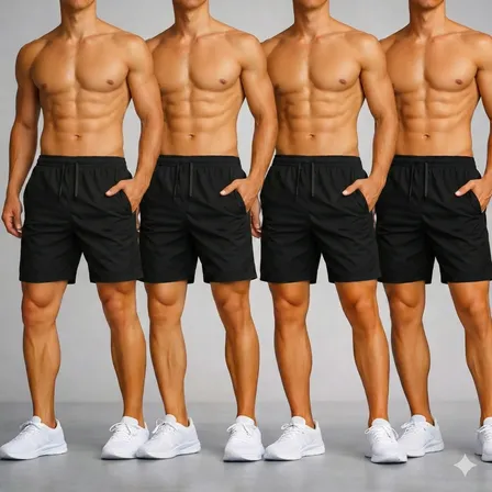 Kit 4 Short Tactel Masculino Casual Praia Bermuda Bolso