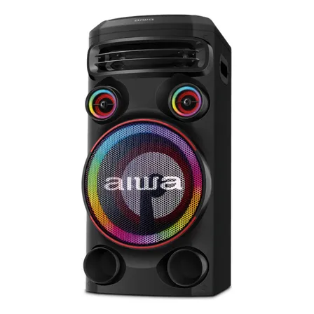 Torre De Som Aiwa T1w-02 1600w 1woofer10  Bluetooth Rgb Usb Fm Dj Preto 127/220v