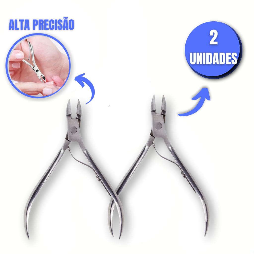Kit 1 ou 2 Alicates de Unha Cuticula de Precisão Cortador de Unha Profissional Aço Inox